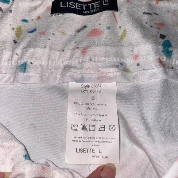 LISETTE L Montreal Ankle Pants Paint Spattered Size 8 Tummy Control - Picture 8 of 9